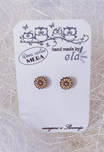 Naložite sliko v pregledovalnik galerije, LESENI UHANI - ROŽICA