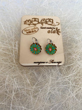 Naložite sliko v pregledovalnik galerije, LESENI UHANI - ROŽICA