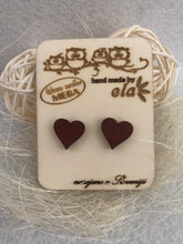 Naložite sliko v pregledovalnik galerije, LESENI UHANI - SRČEK