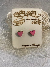 Naložite sliko v pregledovalnik galerije, LESENI UHANI - SRČEK