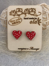 Naložite sliko v pregledovalnik galerije, LESENI UHANI - SRČEK